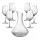 Jogo 7 Peças Decanter 1,7 Litros Com 6 Tacas 315ml Em Vidro